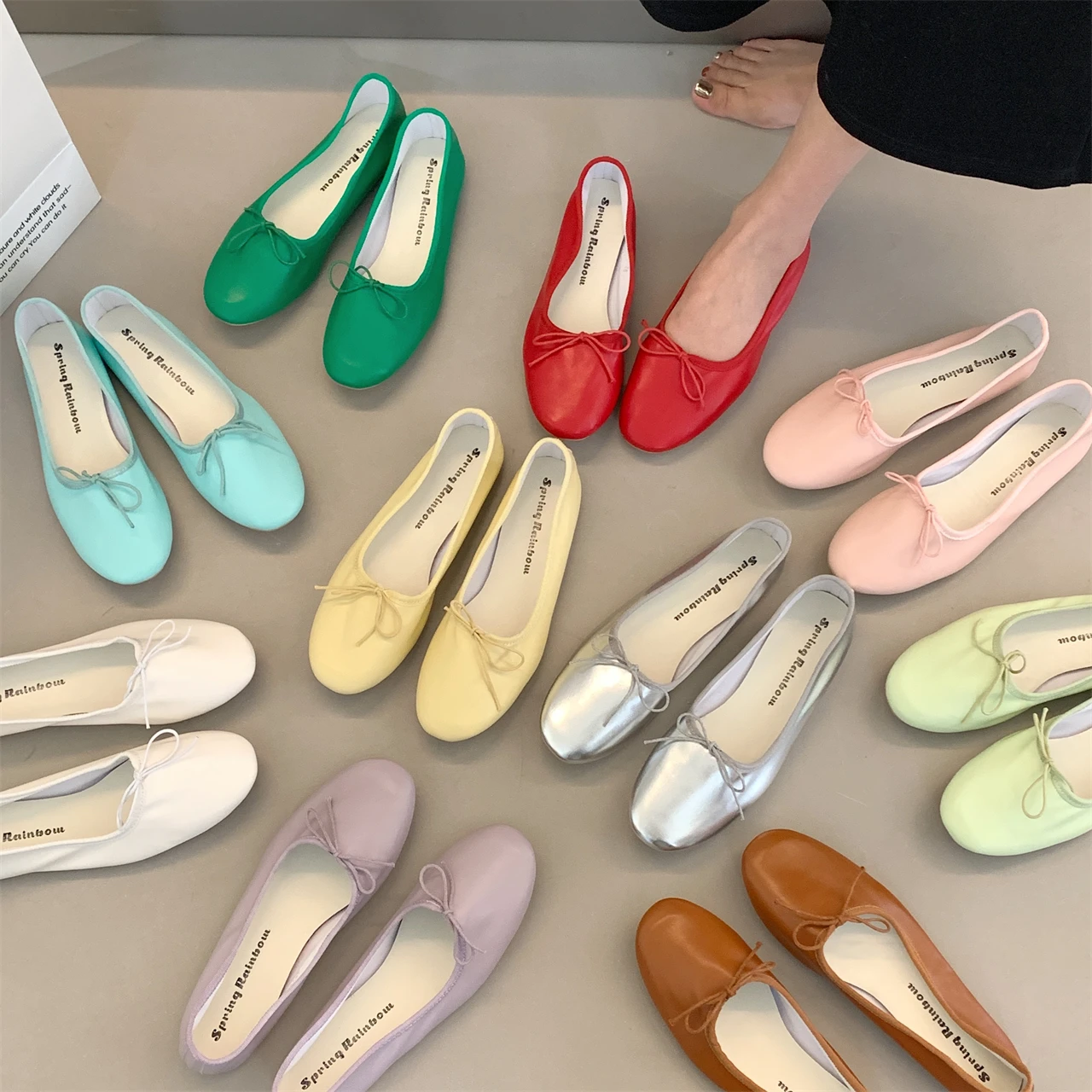 

Bailamos Women Shoes Split Toe Tabi Ninja Flats Ballet Shoes Woman Slip On Loafers Soft Bottom Moccasins Bow-Tie Ballerina Shoes