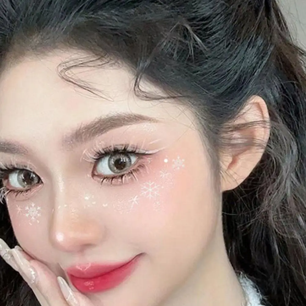 Наклейки для макияжа лица и глаз рождественские наклейки снежинки 5D Witte Sneeuwvlok