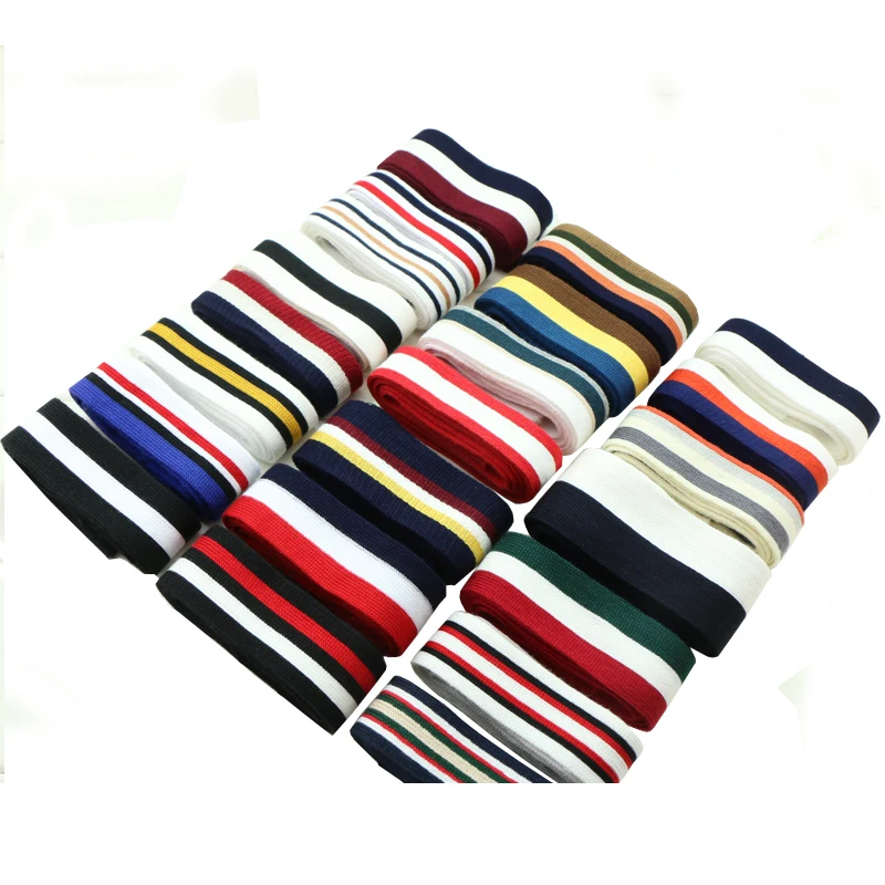 

1Meter Mercerized Webbing Cotton Knitted Decorative Colorful Accessories Clothes Pants Hat Side Stripe Soft Belt