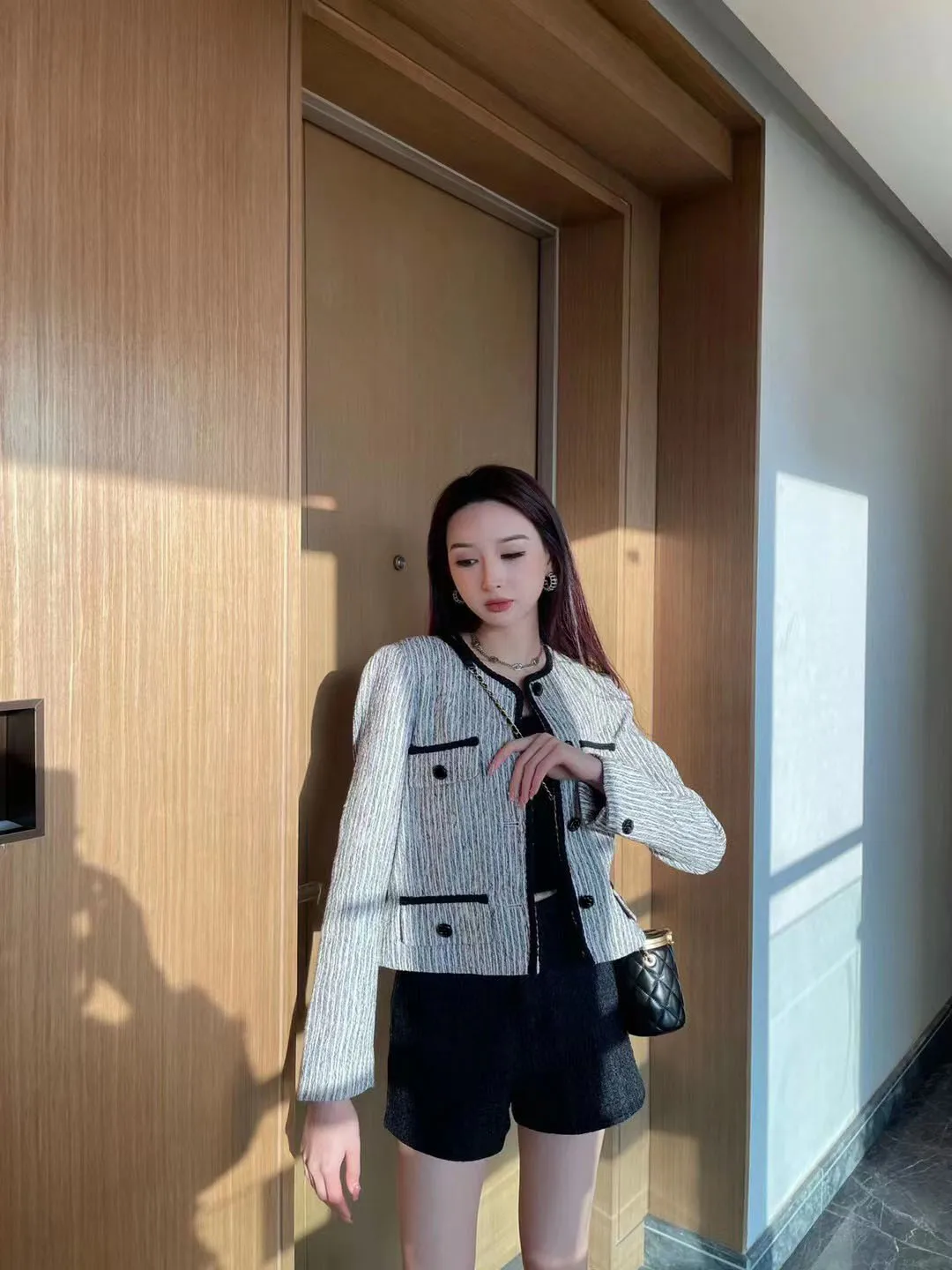 Модный корейский Тонкий облегающий короткий кардиган Новинка весна-осень 2022