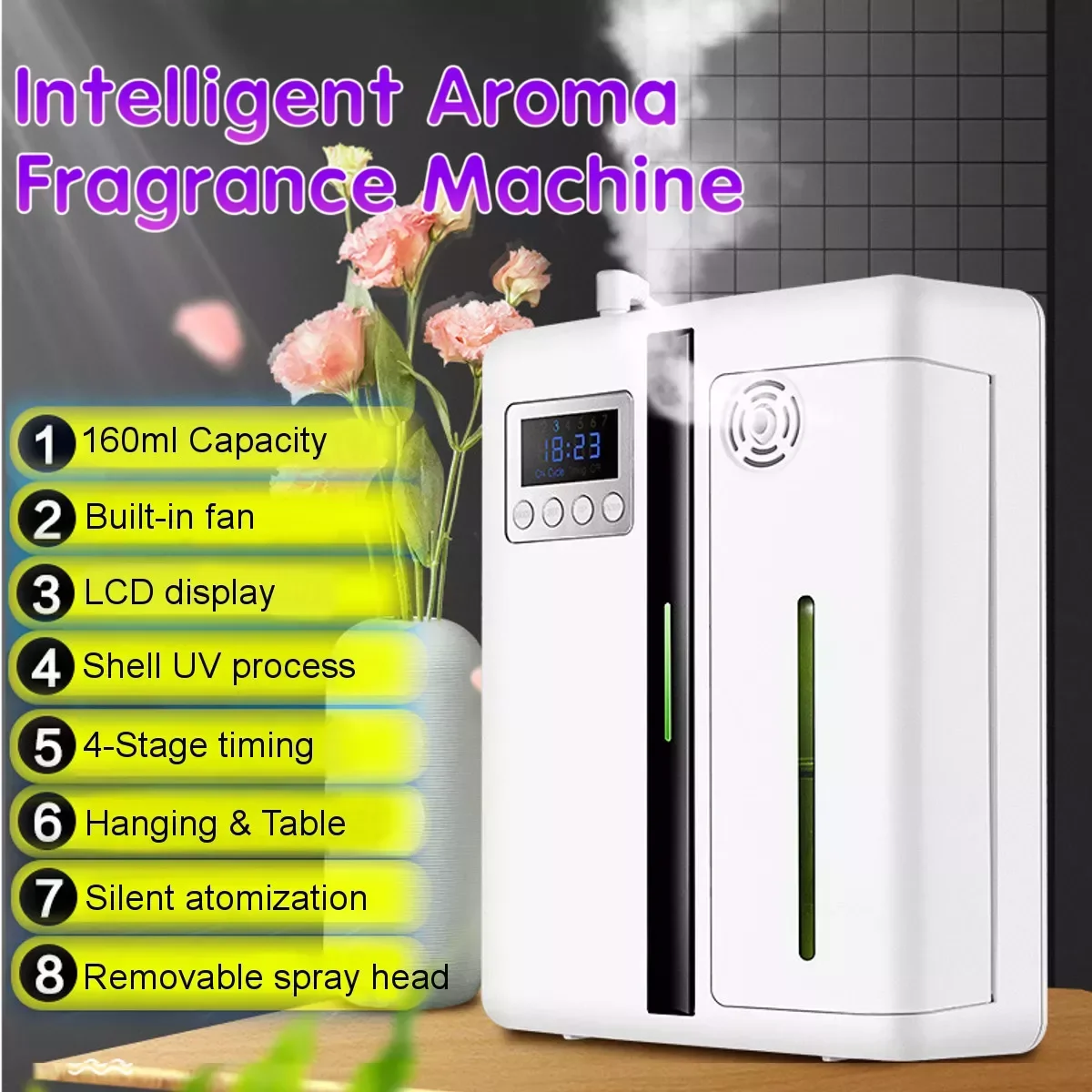 

NEW2023 Aroma Fragrance Machine 160ml With Timer Function Essential Oil Aroma Diffuser For Home Hotel Office