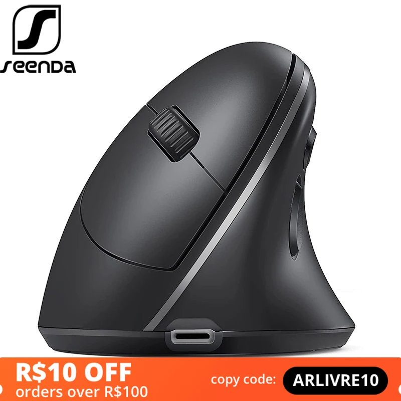 seenda bluetooth wireless mouse vertical rechargeable ergonomic mice 2 4g usb mouse for computer laptop notebook gaming mause free global shipping
