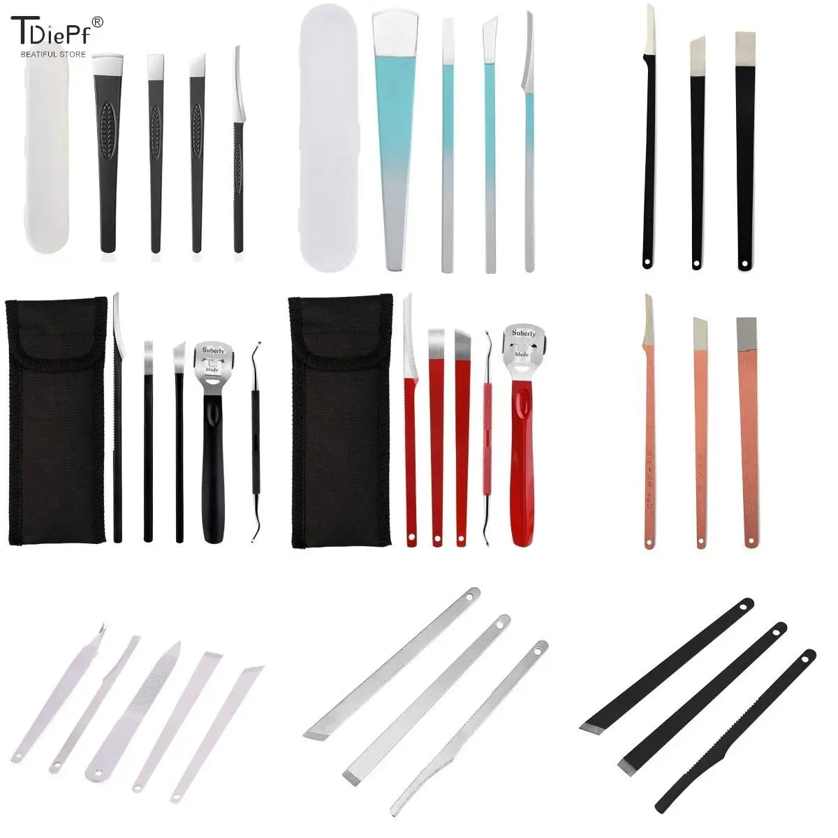 

1-5PCS/set Pedicure Knife Set Beauty Health Tools To Remove Dead Skin Calluses Scraping Soles Feet Heel Nail Ditch Gray Pedicure
