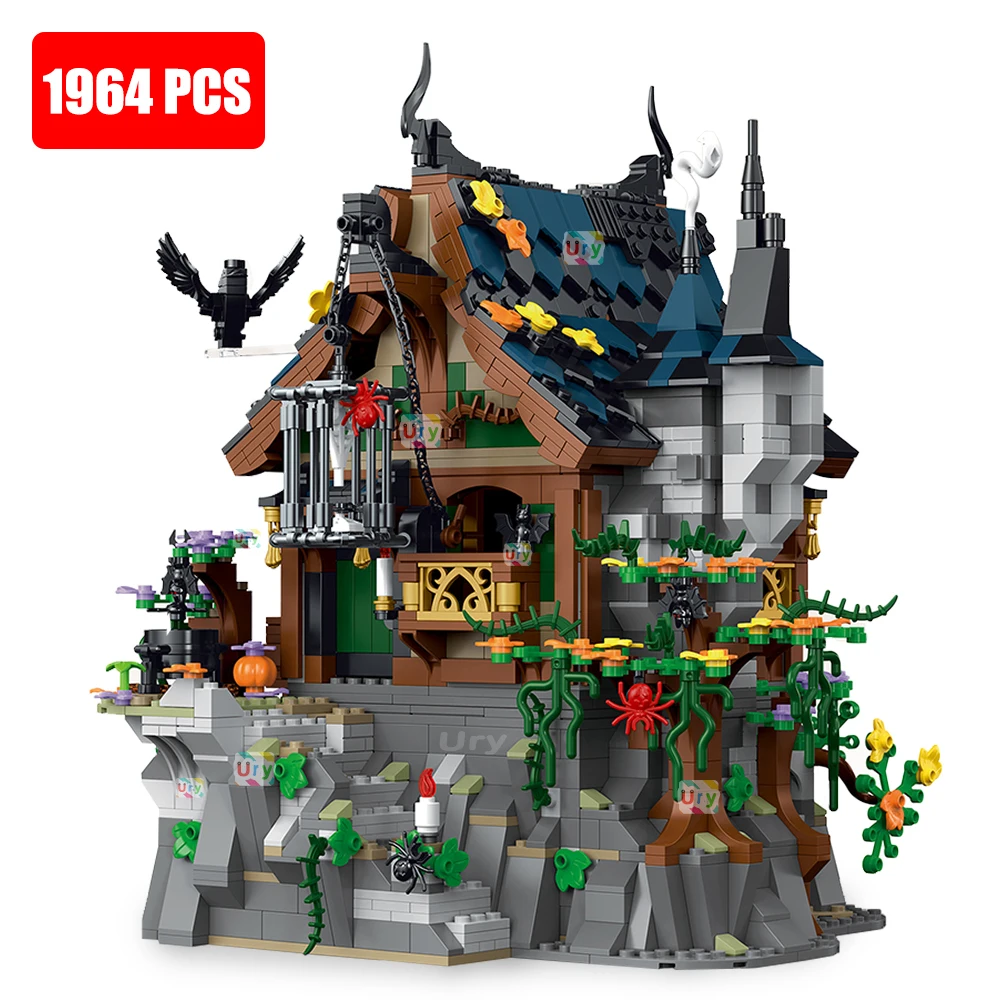 

City Street View Medieval Wizard's Cottage MOC Ideas House Architecture Building Bricks Stone Hut Model Blocks Toy Gift for Kids