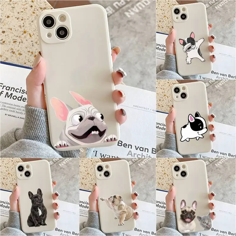 

Cartoon Pug Dog French Bulldog Phone Case For Iphone 7 8 Plus X Xr Xs 11 12 13 Se2020 Mini Mobile Iphones 14 Pro Max Case