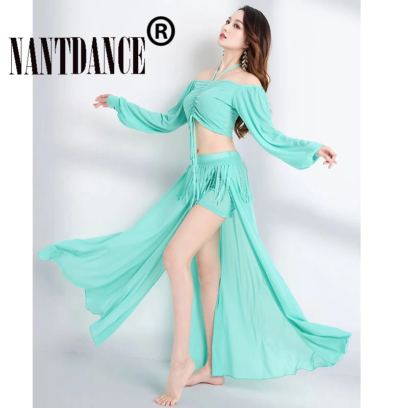 Комплект брюк для танца живота тренировочная одежда модный костюм восточного