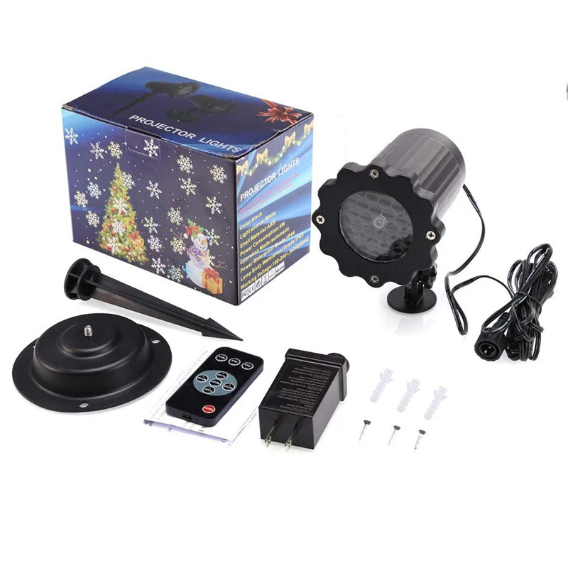 

Moving Snowfall Laser Projector Light Waterproof Christmas New Year LED Stage Lights Snowflake Xmas Party Garden Landscape Lamp
