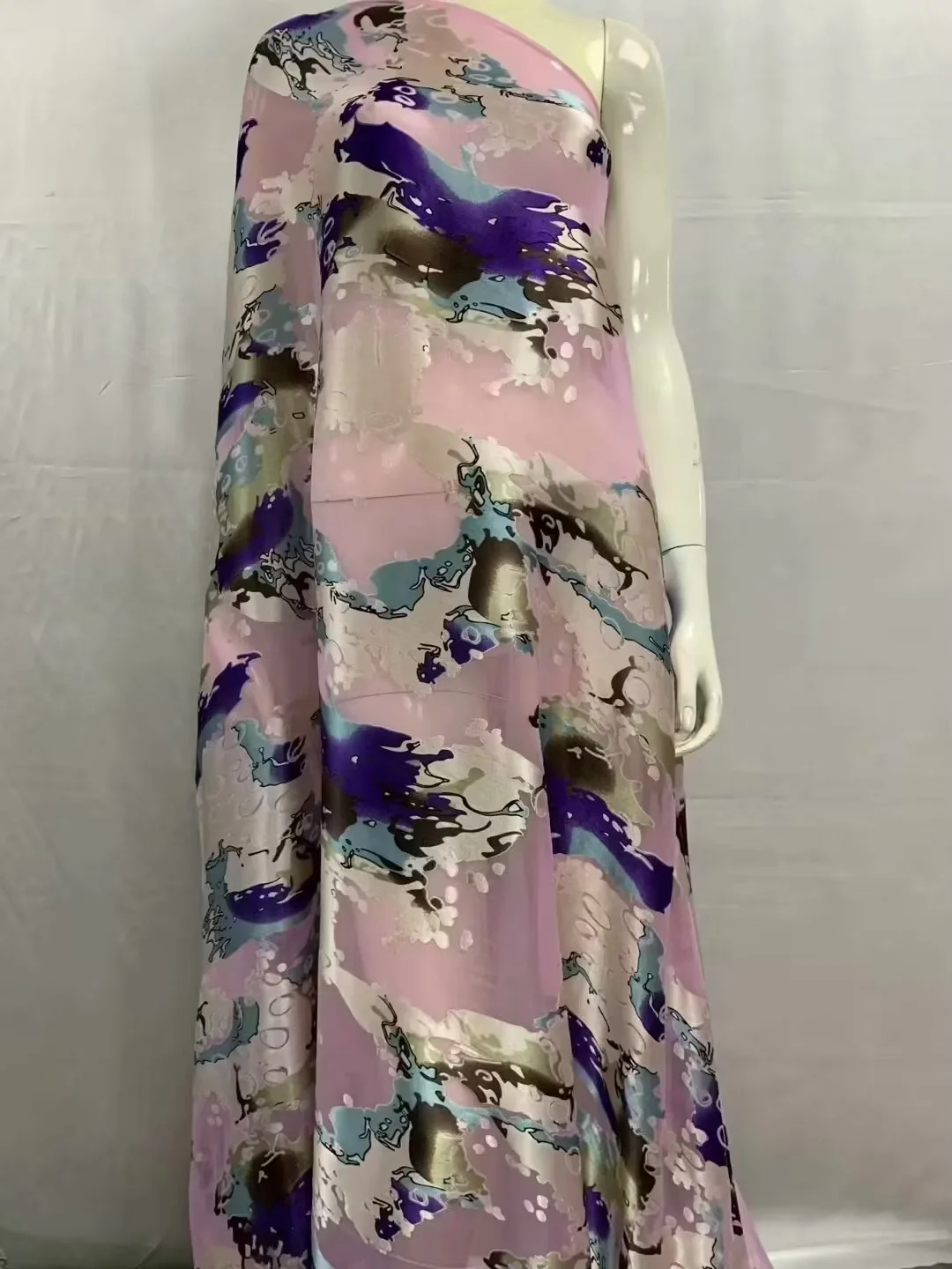 5 + 2 ярда/комплект шёлковая ткань с швейцарской вуалью