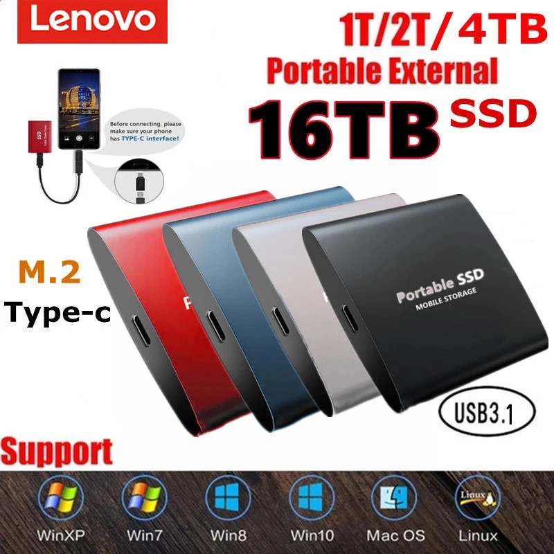 

Portable USB 3.0 SSD Hard Drives Solid State Disk16TB4tb Storage Device Hard Drive Computer Mobile Mobile Solid State Drive