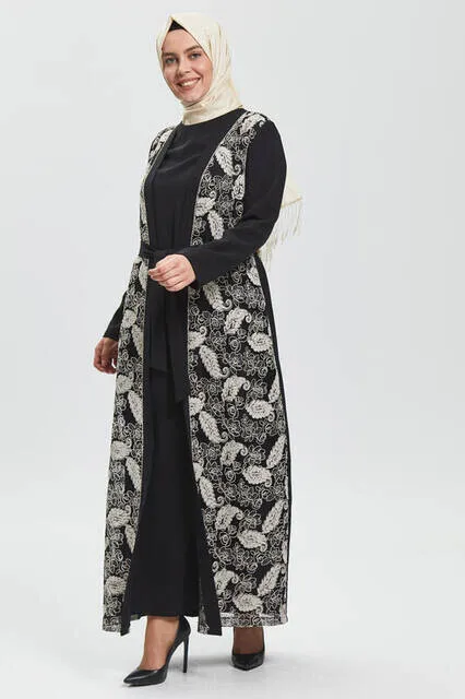 

IQRAH Deep Black Lace Ferace 8015-20