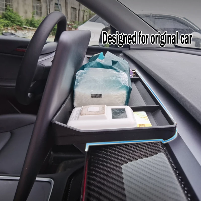 

For ETC Storage Box For Tesla Model 3 Model Y Card Tissue Key Glasses Behind Screen Stowing Tray Dashboard Car Interior Accessor