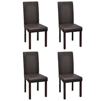 kitchen white dining chairs set of 4 for dining room home decor 4 pcs brown faux leather