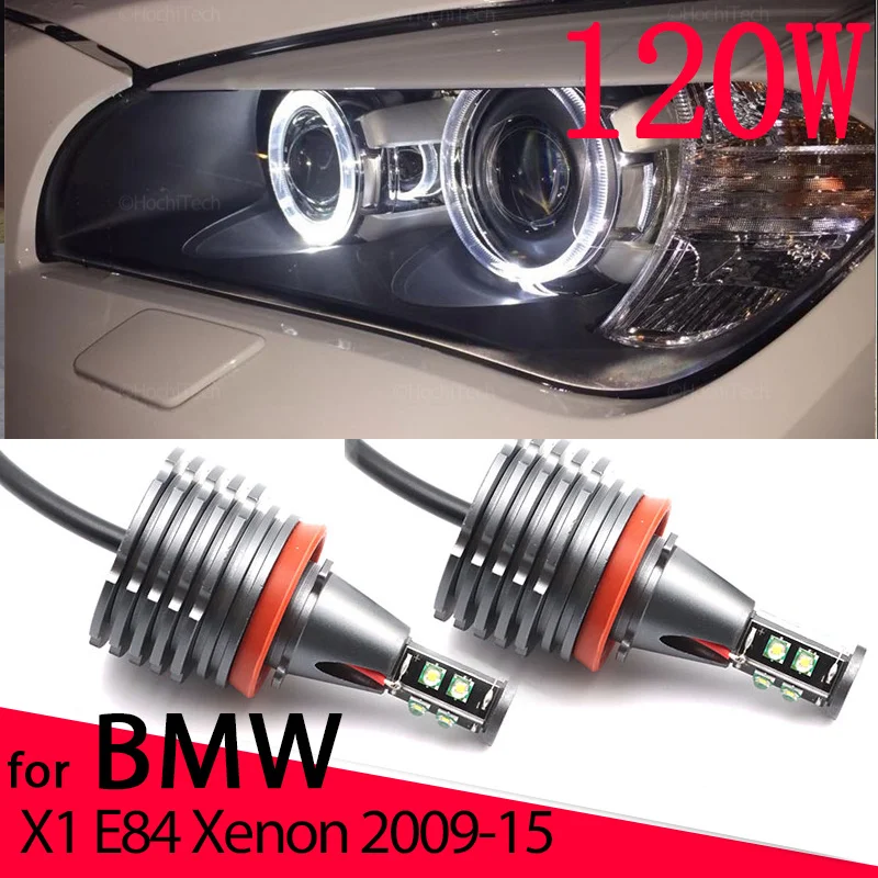 

6000K LED Angel Eyes Halo Ring Marker Light Bulb Lamp For BMW X1 E84 Xenon Headlight 2009-2015 120W H8 LED Daytime Light