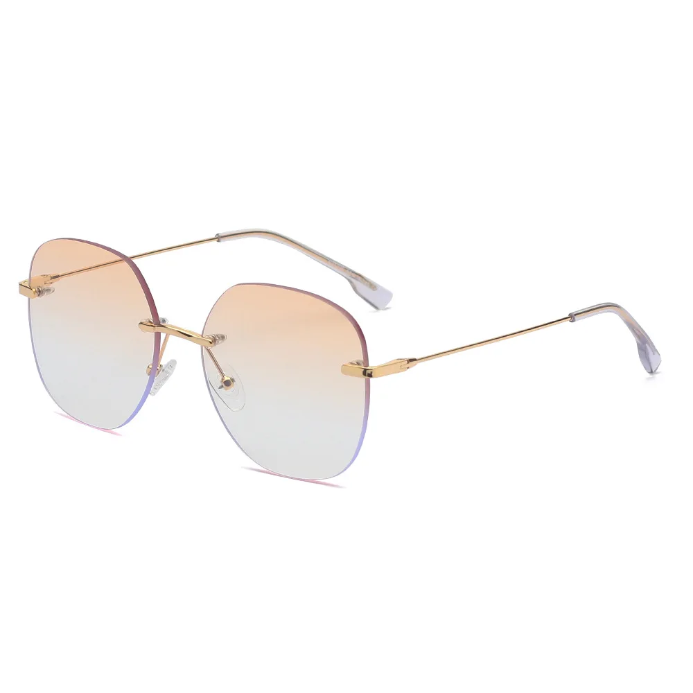 

Sunglasses Round Rimless Gradient TAC Lens Men's Shade Sun Glasses UV400 Protection Women's Eyewear очки Dropshippingמשקפיים