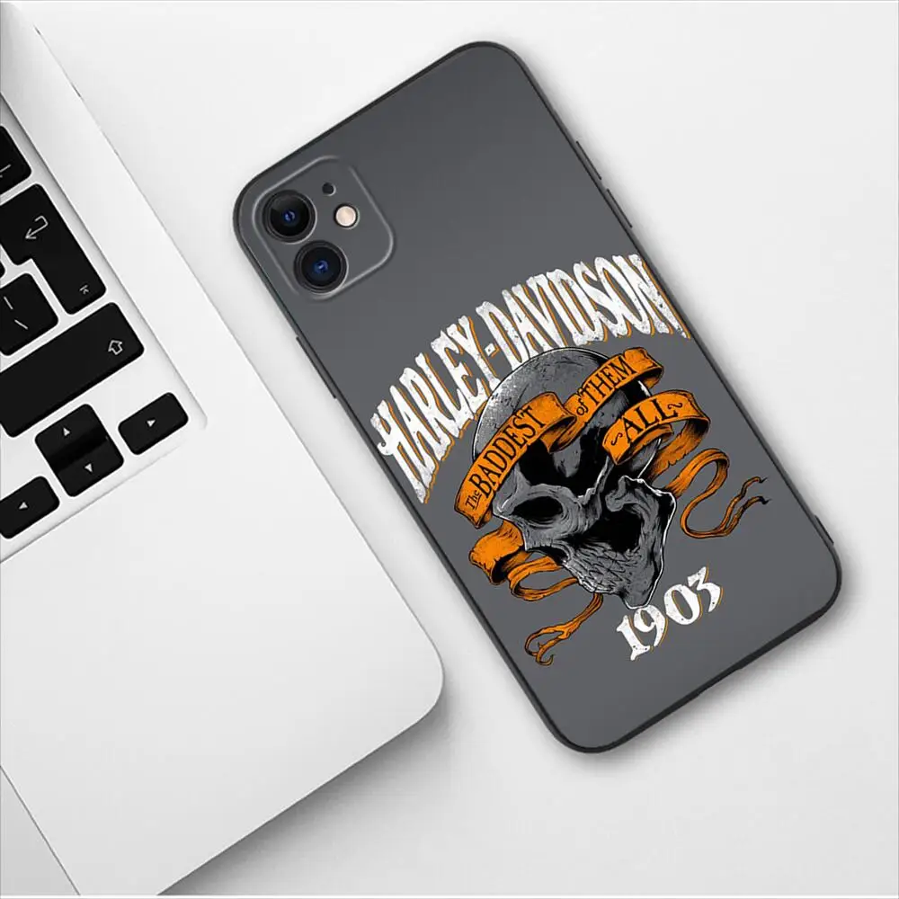 Motorcycle Harleys Davidsons Black Phone Case For Apple IPhone 13 12 11 14 Pro Max Mini XR X XS  Max 6S 6 7 8 Plus SE 2020 Cover