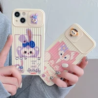 disney 3d duffy bear stellalou cute phone case for iphone 13 12 11 pro max x xr xs max 7 8 plus se shockproof soft leather cover