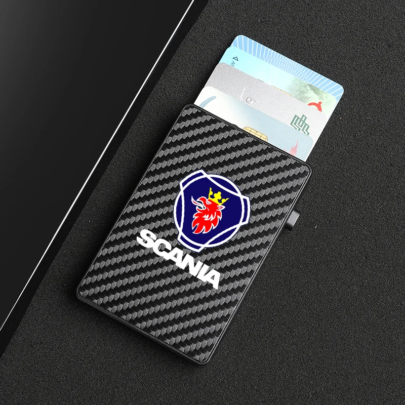 

RFID Противоугонный бумажник из углеродного волокна, роскошный всплывающий бумажник для кредитных карт для Scania K250 K280 K310 K320 K490 Series G P S Scania