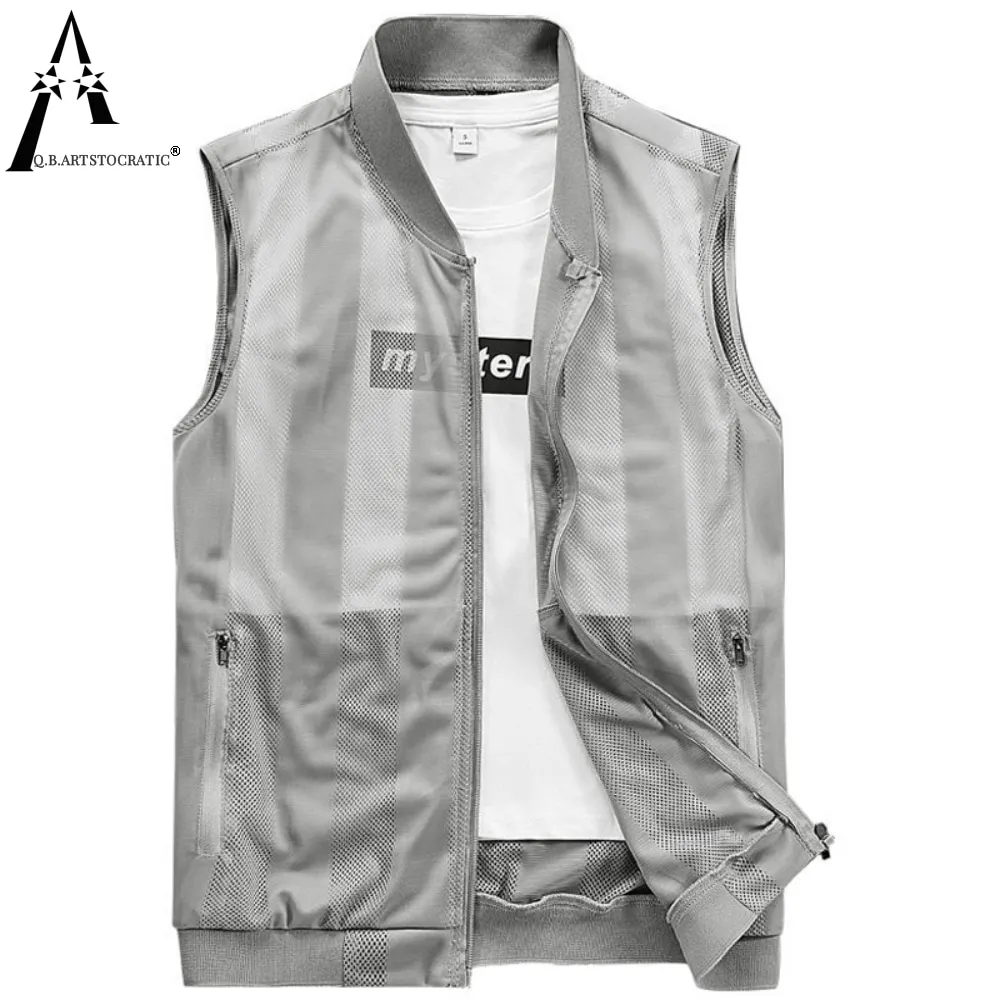 Summer Mesh Quick-Drying Vests Male Breathable Multi-pocket Mountain Climbing Fishing Vest Work Sleeveless Jacket Men Clothing