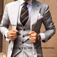 classic tweed groom wedding tuxedos slim fit peaked lapel men pants suits formal 3 pieces prom blazer jacket suits