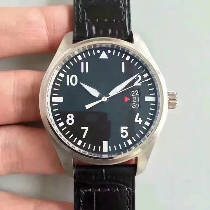 

Classic New Mens Watch Automatic Mechanical Movement Brown Leather Black Blue Sports Wristwatch Stainless Steel Sapphire Date