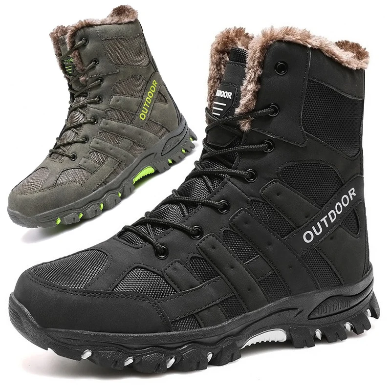 

New Men Winter Hiking Boots Winter Waterproof Hunting Boots Outdoor Thick Warm Snow Boots Ankle Military Boots Men Sneakers
