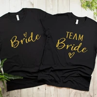 bride bridesmaid matching t shirt team bride letter print short sleeve tshirt wedding party tops causal o neck t shirt qf3w