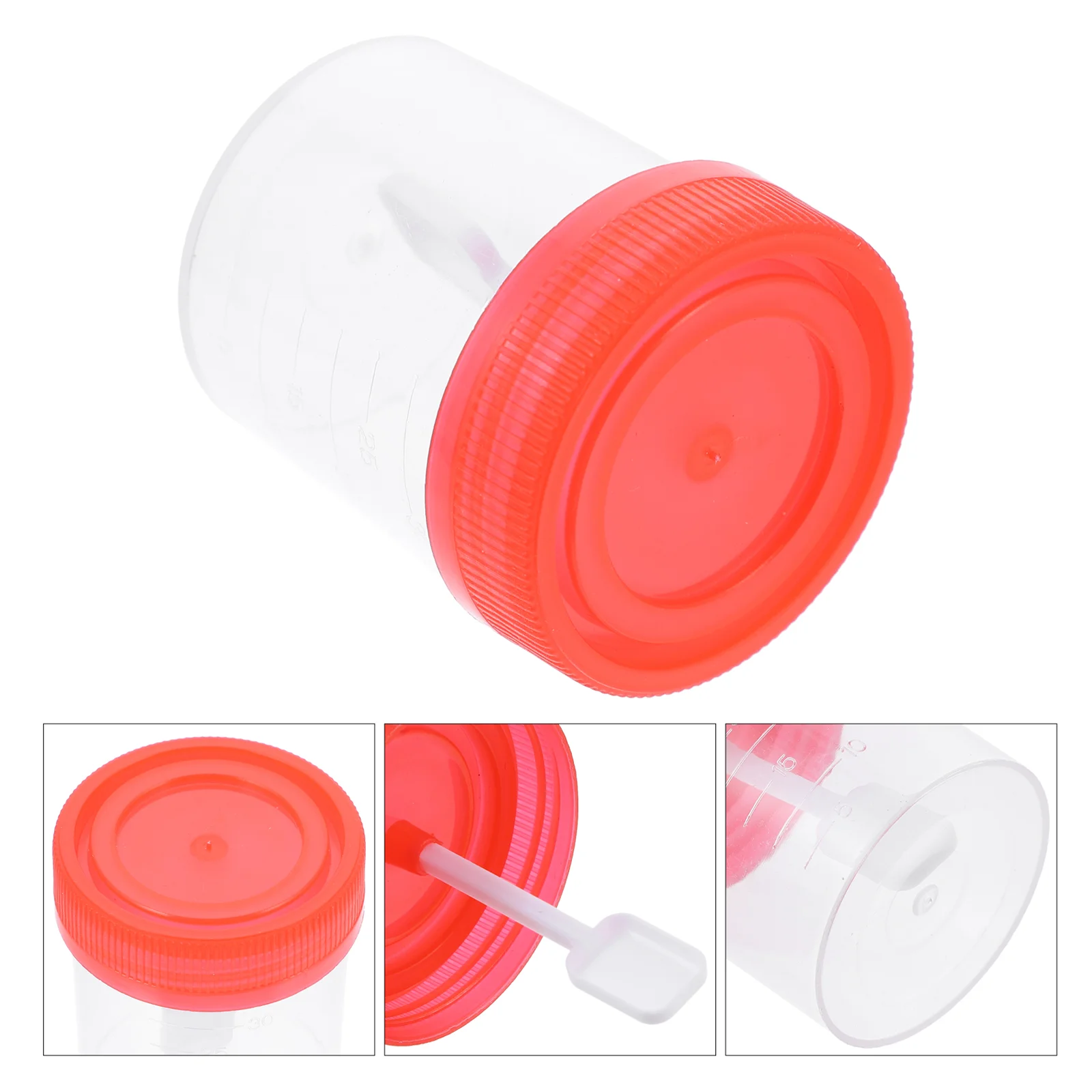 

25 Pcs Stool Sampling Cup Fecal Scale Cups Disposable Containers Lids Specimen Urine Covers 40ml Plastic Sample