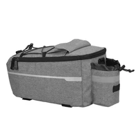 bicycle bag insulated rear rack luggage shelf trunk saddle pouch reflective strap mountain bike back seat handbag gray