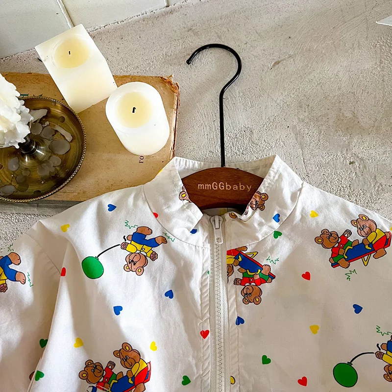 MILANCEL 2022 Autumn KidsJacket Cute Bear Boys Hoodie Coat Kids Outerwear