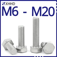 m6 m8 m10 m12 m14 m16 m18 m20 304 stainless steel external hex hexagon screw bolt 1 1 25 1 5 fine thread high strength screw