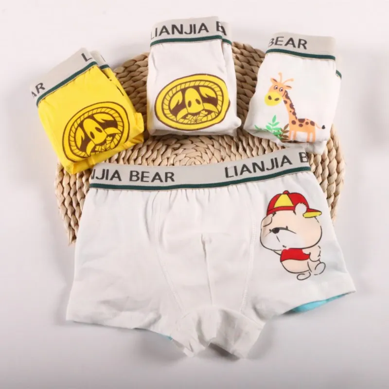 4 шт./лот детская одежда детское нижнее белье из хлопка для мальчиков с