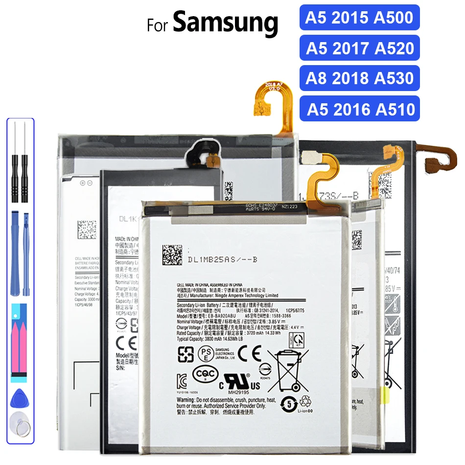 

Battery EB-BA510ABE EB-BA500ABE for Samsung Galaxy A5 2015 A5 2016 EB-BA520ABE A5 2017 SM-A520F EB-BA530ABE A8 2018 A530 SMA530F