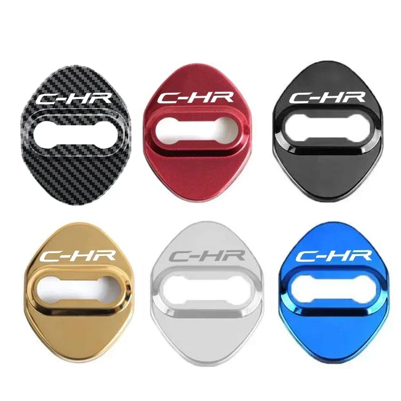 

4 шт., автомобильный Стайлинг из нержавеющей стали для Toyota CHR, крышка дверного замка с логотипом, защита от ржавчины, эмблемы, чехол с пряжкой, аксессуары