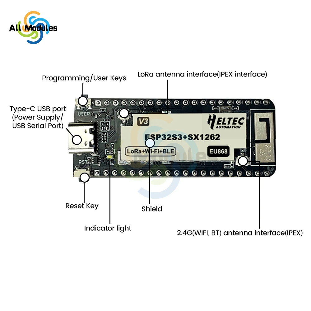 433-510 МГц 863-928 Беспроводная палочка Lite ESP32 + LoRa V3 макетная плата совместимая со