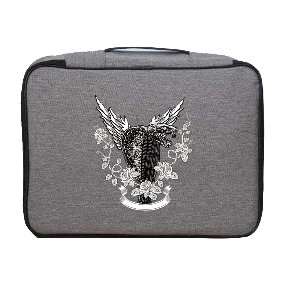 Documents Bags Organizer Case Waterproof File Holder Cobra Print Home Safe Functional Handbags Travel Credentials Storage Bag