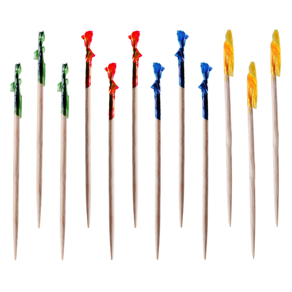 

Picks Cocktail Toothpicks Wooden Sticks Decorative Appetizer Fruit Party Drinks Skewers Disposable Forks Sandwiches Pick Martini