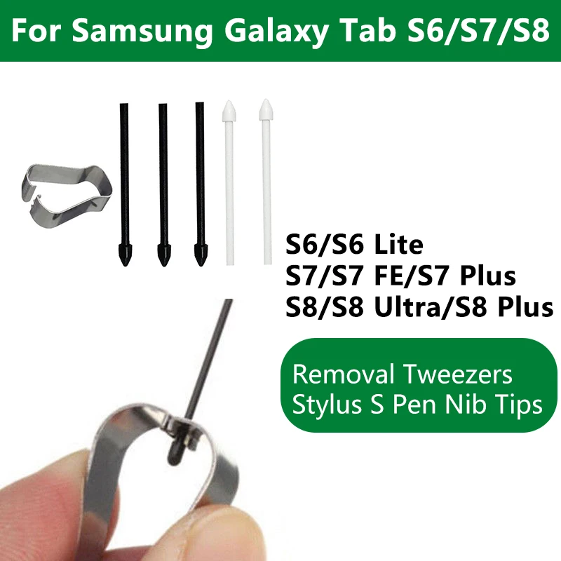 

Removal Tweezers + Tool Touch Stylus S Pen Nib Tips For Samsung Galaxy Tab S6 Lite T860 P615 P610 S7 FE T870 T970 S8 Ultra plus