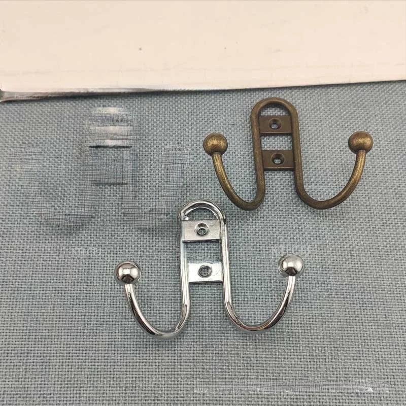 

1Pcs 66*70 European-Style Double Hook Cabinet Clothes Hook Bathroom Silent Door Hook Wholesale Alloy Hook Double Hook Double