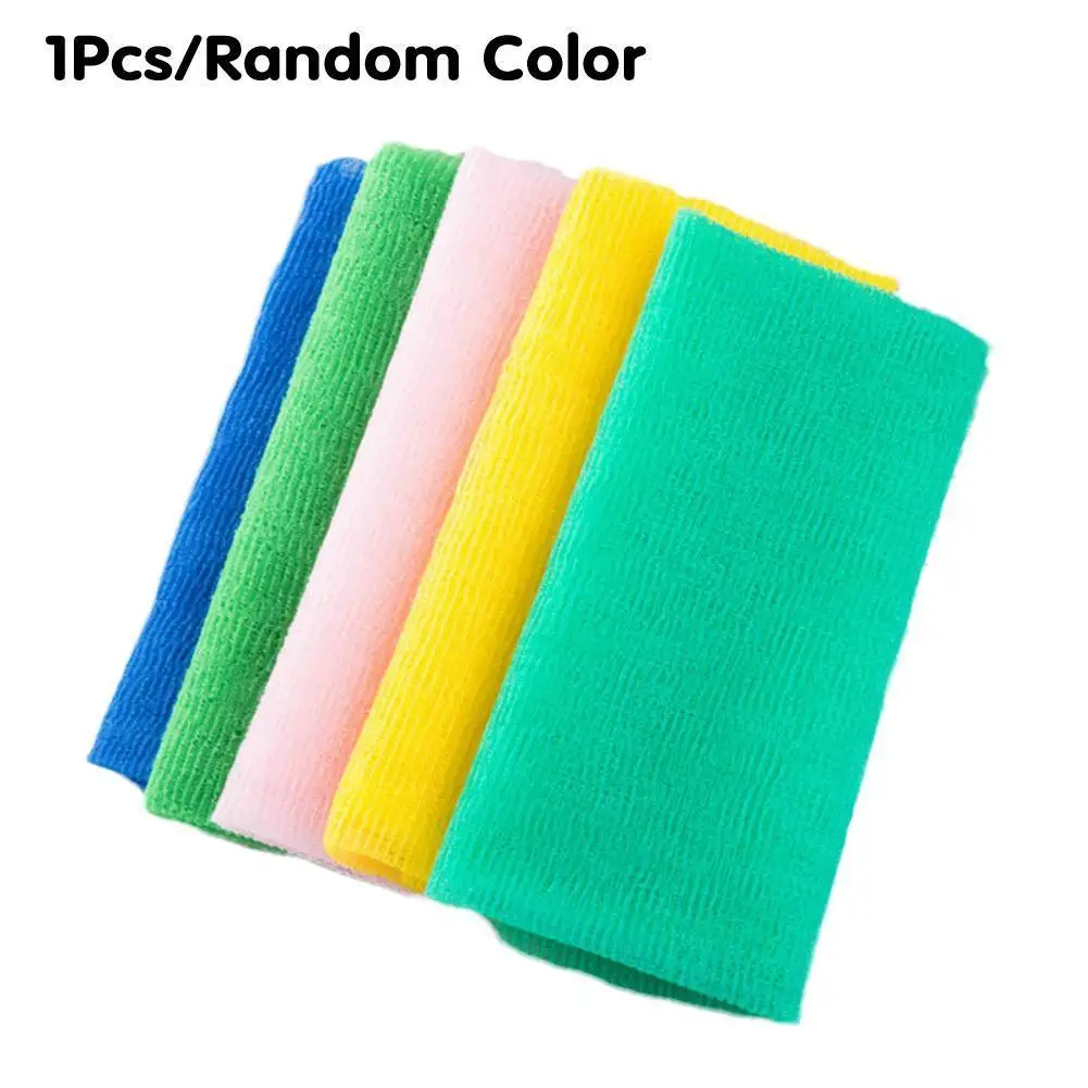 

30*90cm Color Random Back Rubbing Foam Bath Soft Extended Bath Towel Nylon Washcloth Shower Sponge Body Exfoliating Bathroom