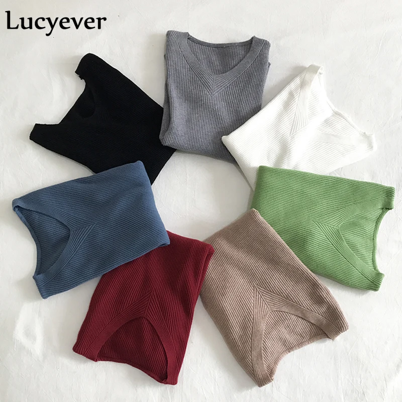 Новый осенний пуловер JMPRS женский свитер сексуальный вязаный джемпер с V-образным