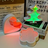 novelty night light 3d star cloud heart light infinity mirror tunnel lamp mirror tunnel light home decor for kids baby toy gift