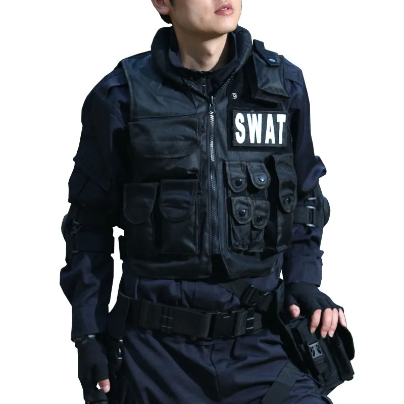 

Military SWAT Tactical Vest Unisex Black POLICE Vest High Quality CS Paintball Molle Protective Combat Vest Police Equipment AK1