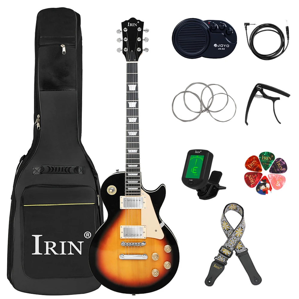 

IRIN 6 String 22 Frets LP Electric Guitar Maple Body Electric Guitarra with Bag Amp Tuner Capo Picks Guitar Parts & Accessories