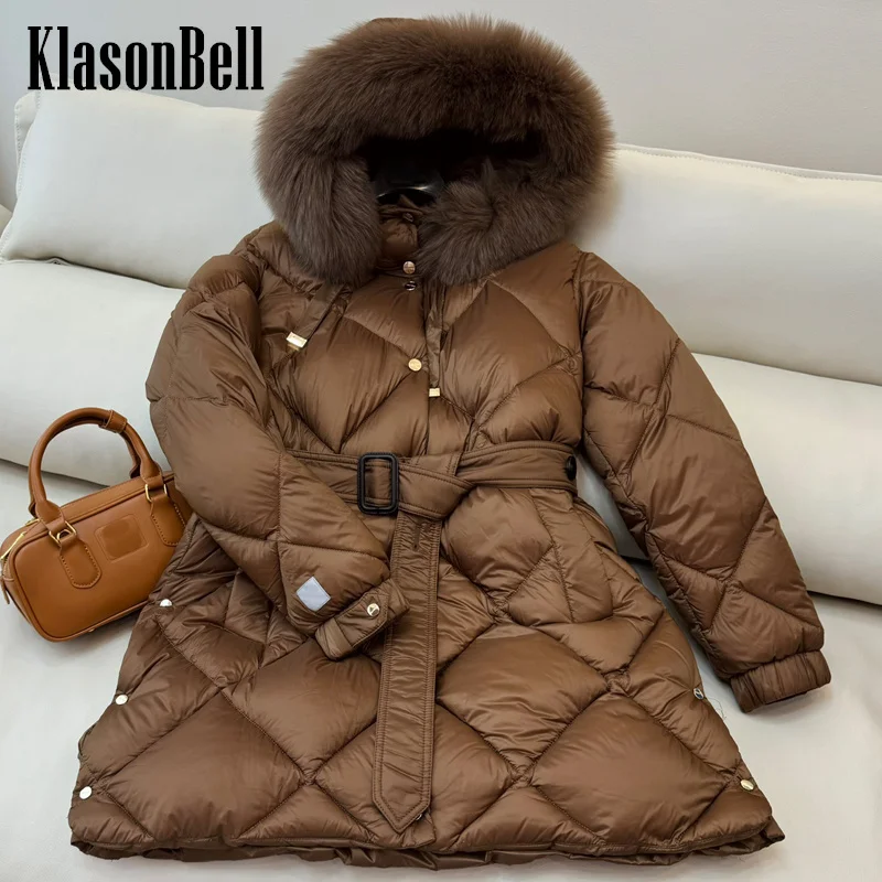 9 5 KlasonBell Женская модная меховая куртка с капюшоном стеганая клетчатая узором