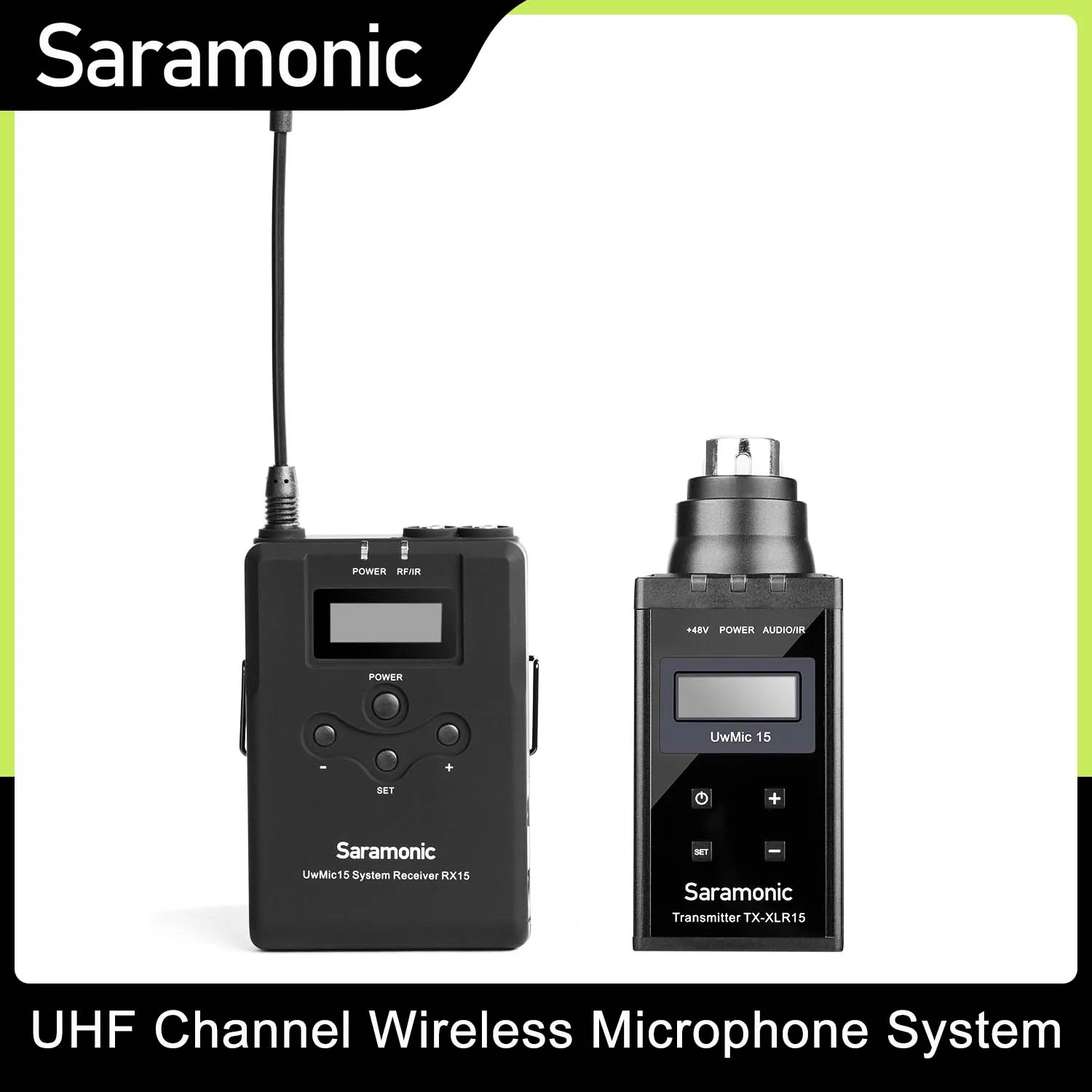 Saramonic UwMic15B  UHF Channel Wireless Microphone System  with XLR  transmitter for DSLR Camera, Camcorder ,Interviews, ENG
