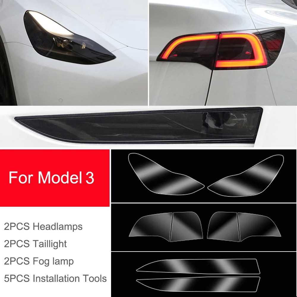 

Затемненный задний фонарь для Tesla Model 3 Y S X TPU, Защитная пленка для фар, задний фонарь, меняющие цвет пленки