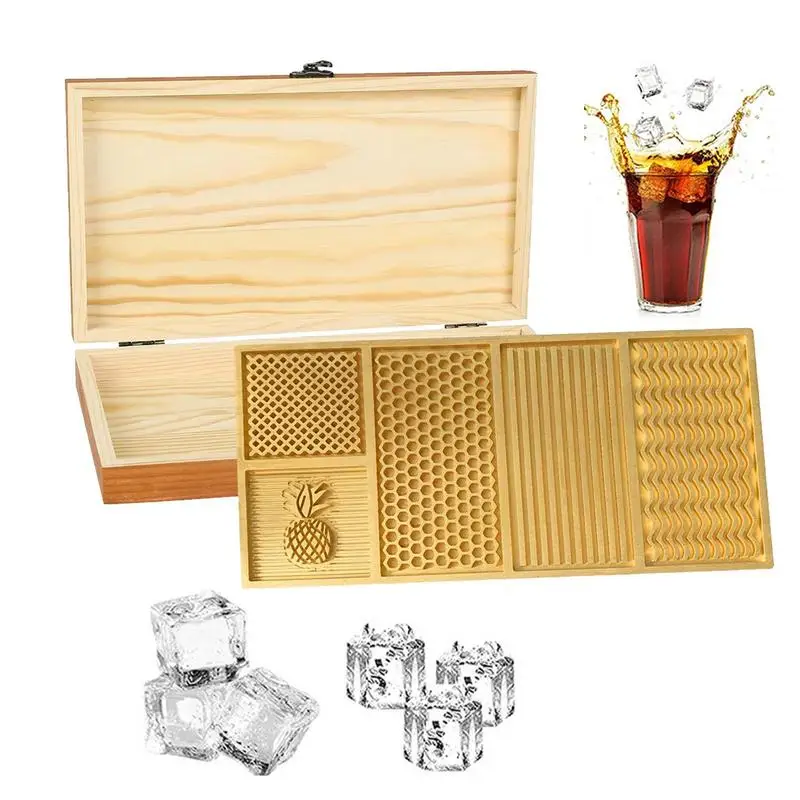 

Bar Ice Stamp Brass Plate Honeycomb Mold Pineapple Customized Logo Branding DIY Cocktails Whiskey Printing Tools Carving Icecube