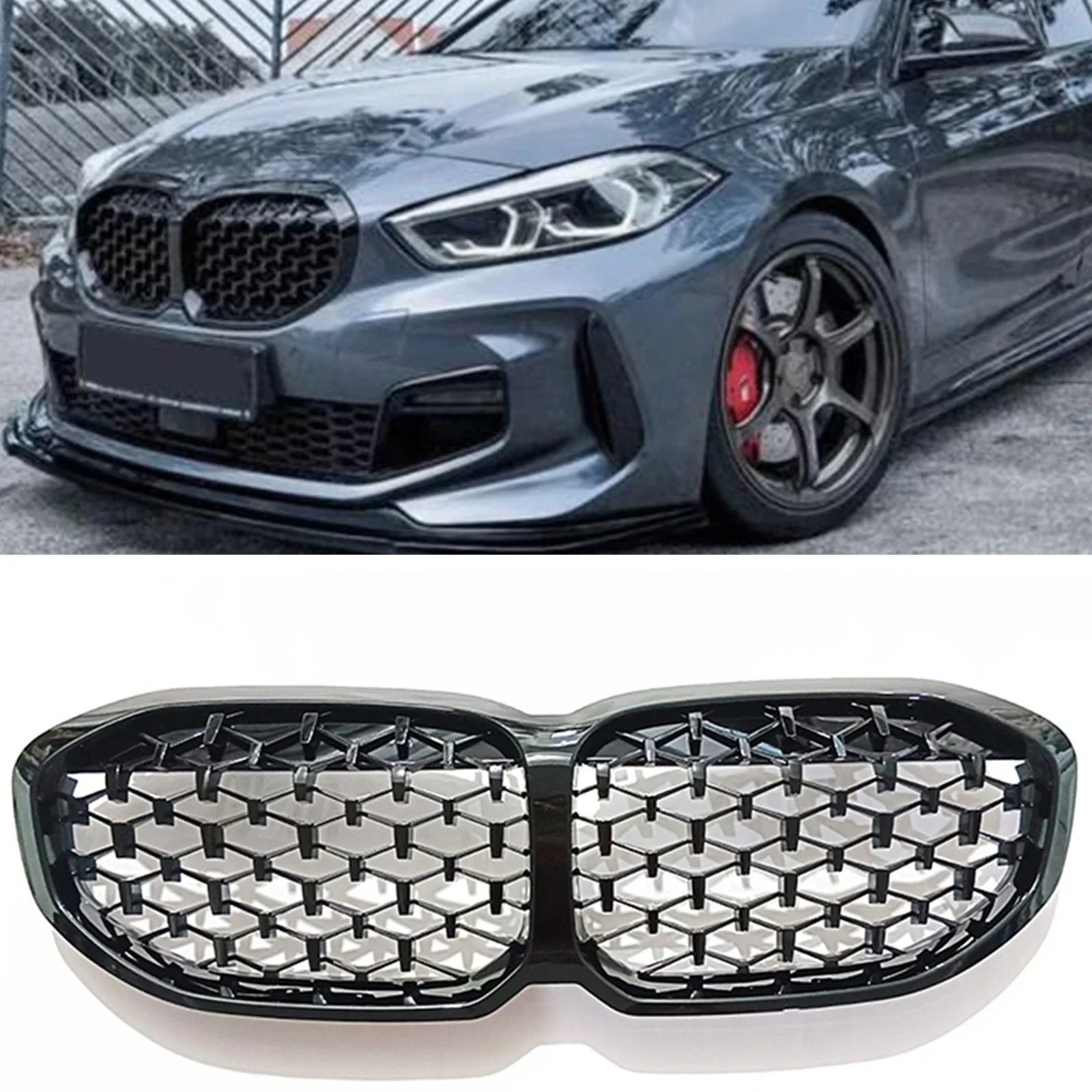 Новый! Передняя решетка для почек BMW New 1 Series F40 2019 2020 2021 2022 2023 черный автомобильный