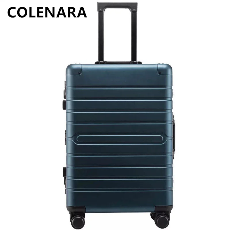 COLENARA 20/24/28Inch  New Suitcase 100% Aluminum Alloy Men's Business Trolley Bags for Women with Wheels Rolling Luggage