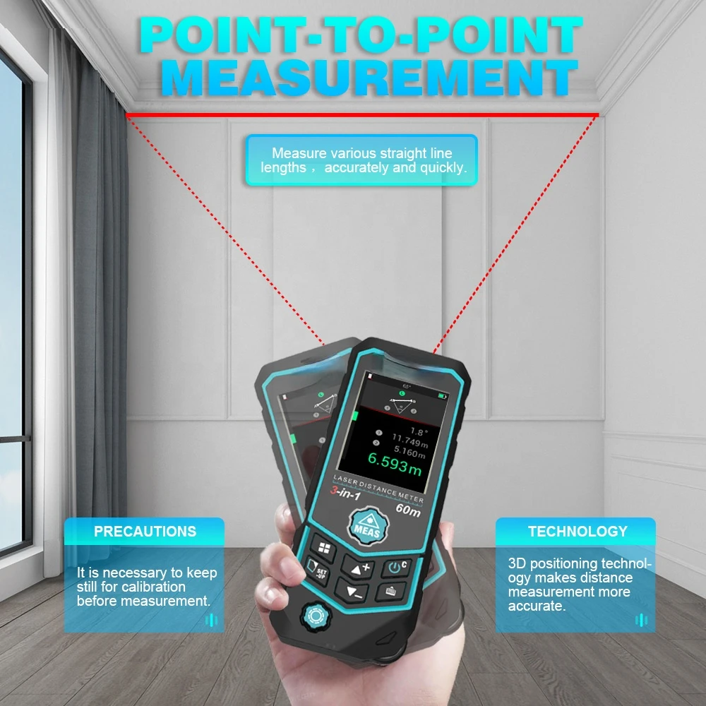 Лазерный дальномер Mileseey R2B с аккумулятором на 100 м лазерный IP65